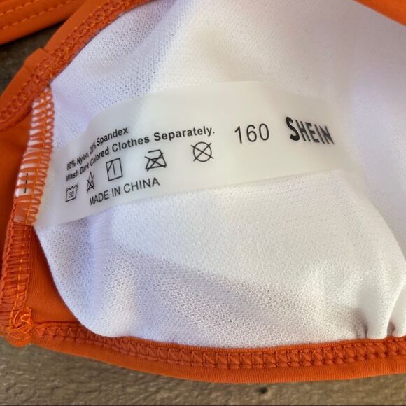 SHEIN Girls Color Block Bikini Swimsuit Removable Pads Size 160/ US 13/14 - Picture 7 of 14